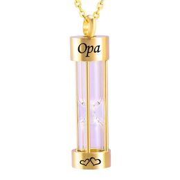 Gold Hourglass Cremation Jewelry Urn Necklaces Memorial Ashes Holder Keepsake Fashion Jewelry Cremation Necklace