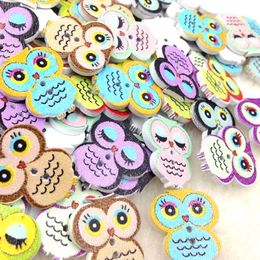 New 300pcs Owl Wood Round Buttons 19*21mm Sewing Craft WB253