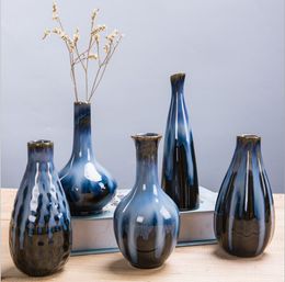 Dry Flower Vase #01 Black Temptation Ceramic Vase Blue 