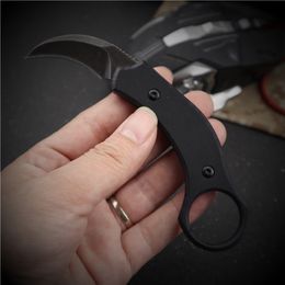 1Pcs Small Tactical Karambit Claw Knife 440C Black Stone Wash Blade Blacks G10 Handle Claw Knives With Kydex