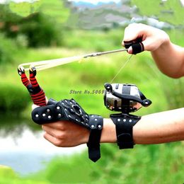 Powerful Aluminum Alloy Rubber Bands Sling Shot Camping Fishing Hunting Slingshots Band Catapult Sports Outdoor Hunting