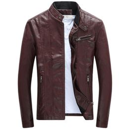 PU Jacket Men Fashion Motorcycle Biker Faux Leather Jackets Mens Spring Autumn Clothes Male Classic Velvets Coats deri ceket