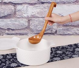 Creative wooden spoon with long handle hot pot spoon