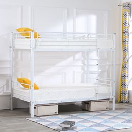Hierro cama litera con la escala para Twin niños Tamaño Negro con almohadilla de goma Escalera niños Camas
