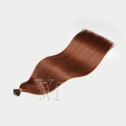 VMAE Straight Hair I Tip #33 Dark Auburn Brown 10" to 26" Inch 75g Brazilian Peruvian Indian Human Hair Extension