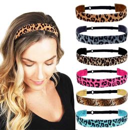 DHL Leopard print Serpentine Elastic Headbands, Non Slip Stretch Velvet Fabric for Tween Teens Kids Girls, Stretchy Workout Fashion Hair A