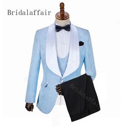 Bridalaffair Wedding Men Suits 2019 New Designs Gentleman Lapel Slim Fit Flower Party Groom Tuxedo For Men 3 Pieces