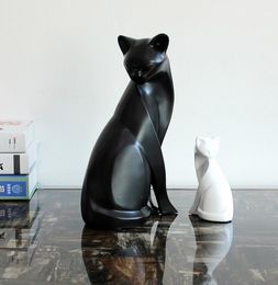 Home Furnishing decorations of black and white modern minimalist resin crafts wedding gift cat living room decoration