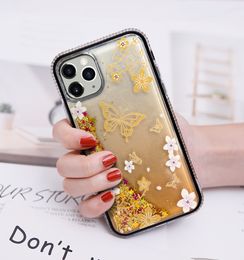 Liquid Quicksand Bling Case for iphone 11 Glitter Diamond Flowers Butterfly Phone Cover For iphone 11 Pro MAX 7 8 Plus X XR XS MAX SE2