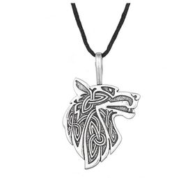 -JF066 estilo de moda Viking pagão pingente Norse Hawk amuleto Fox charme colar de cabeça Lobo para homens