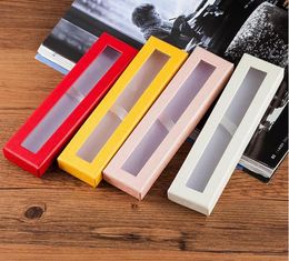 Paper Pen Pencil Case Wedding Gift Can Customised LOGO Paper Pen Box With Clear Window Box Display Boxes SN4286