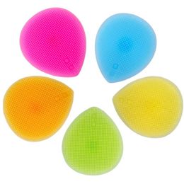 Baby Soft Silicone Bath Washing Brush Non-electric Manual Facial Cleansing Exfoliating Brush Women Makeup Remove Mat Pad F3232