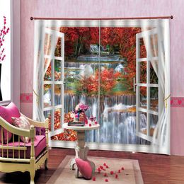 3D Printing Curtain Sea of flowers Curtains For Living Room Bedroom pink Curtain Window Blackout Hotel Drapes