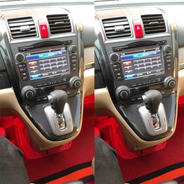 For Honda CRV 2007-2011 Interior Central Control Panel Door Handle 3D 5DCarbon Fibre Stickers Decals Car styling Accessorie237E