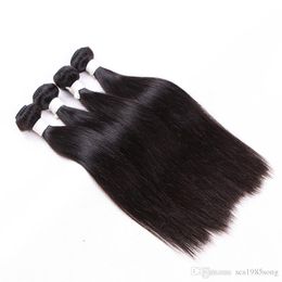 ce certificated brazilian straight hair 4 bundles nonremy hair natural black color weaving free dhl