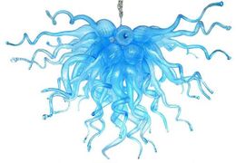 Blue Large Turkish Style CE/UL Certificate lamp Energy-saving Blown Murano Glass Art Deco Crystal LED Chandelier Customised Lighting Fixture