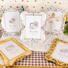 Antique Gold and Silver Photo Frame for Picture Plastic Photo Painting Frame Wedding Album DIY Decoration Wedding Celebration Layout Props