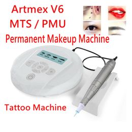 Digital Semi Permanent Makeup Tattoo machine MTS PMU System Eyebrows Lip Eyeliner Derma Pen Artmex V6 DHL