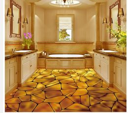 Simple atmospheric golden floor waterproof wallpaper for bathroom wall