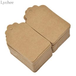 Lychee 100 pcs Square Blank Tag Paper Card Label Hang Tag for Book Note Bookmark Dairy DIY Handmade Decoration