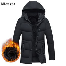 Men Winter Fleece Thick Long Jacket -20 Autumn Winter Male Casual Warm Cotton Padded Windbreaker Hooded Parka Streetwear Coat