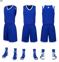 2019 New Blank Basketball jerseys printed logo man size S-XXL cheap price fast shipping good quality Blue 001nQ