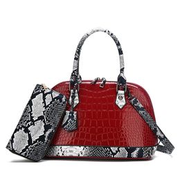 HBP Fashion handbags ladies bag shoulder pu leather trend large capacity shell (red)