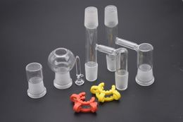 Wholesale 14mm 18mm male female Glass Oil Reclaimer kit Glass Adapter with nail and Dome for Glass Water Pipe Dab oil rig Bongs