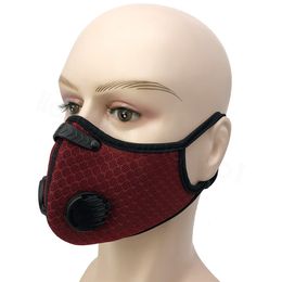 Hanging Ear Cycling Face Mask mesh valve Outdoor Dust-Proof Anti Smog Reusable Male Female Mask With PM2.5 Philtre designer mask FFA4108-4