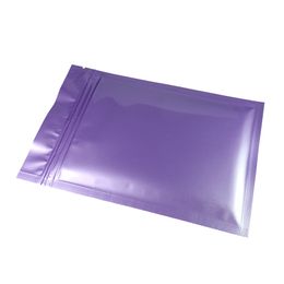 100pcs/lot High Quality Thick Glossy Purple Reclosable Aluminium Foil Mylar Zip Lock Flat Gift Storage Bags