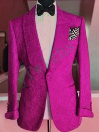 Newest One Button Groomsmen Shawl Lapel Wedding Groom Tuxedos Men Suits Wedding/Prom/Dinner Best Man Blazer(Jacket+Tie+Pants) T03