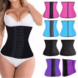 Black Body Shapers Waist Trainer Women Slim Fitness Waist Cincher Corset Belt Shaperwear Plus Size Black Purple Blue Rose Red DHL Free