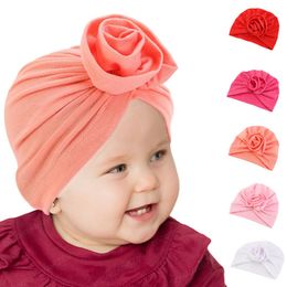 Baby Kids Turban Headwraps Knot Cotton Headbands Newborn Head Cover Bonnet Flower Turban Hat Girls Hair Cap Accessoire Beanie