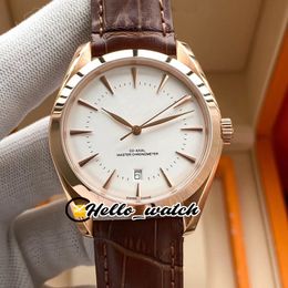 New Special 39 5mm 511 53 40 20 02 001 White Dial Automatic Mens Watch Rose Gold Case Brown Leather Strap Gents Watches Hello Watc251v