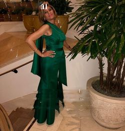 Sexy Hunter Green Mermaid Evening Dresses 2019 Plus Size High Split Cheap Vestidos De Fiesta Formal Celebrity Prom Party Gowns