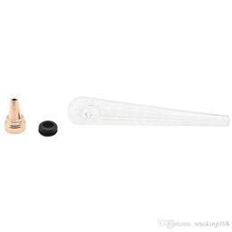 Glass Tobacco Smoking Pipe Water Hookah Bong Portable Hand Spoon Pipes with Metal Bowl Detachable Glass Pipe with Display