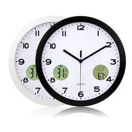 Freeshipping 1Pc High Quality 12-Stunden-Anzeigeformat 30cm Indoor And Outdoor Temperature Thermometer Wall Clock