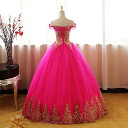 Blue Quinceanera Dresses Tulle With Gold Appliques Lace Sweet 16 Ball Gowns Vestidos De 15 Anos QC1466320z