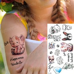 Enfants Tatouage Tatouages Temporaires Sur Le Corps Tatouage Femmes Faux Tatouage Animaux éléphant Chien Petits Tatouages Main Poignet été