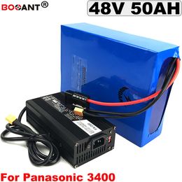 Rechargeable 48V 50AH Electric bike E-Scooter Lithium battery 2000W ebike Lithium battery pack 13S 48V +5A Charger Free Shipping