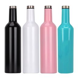 750ml 25oz Wine Bottle Double Wall Vacuum Insulated Wine Glasses with Leak Proof Lid Beer Mugs Travel Water Bottle Free Shipping