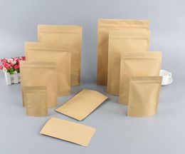 Aluminium coated kraft paper bag nut food packaging self standing kraft paper self sealing bone pulling bag tea sealing bag wholesale