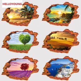 DIY 3D Creative Personality Landscape False windows Home Decor Removable Wall Stickers Waterproof Wallpapers Mural