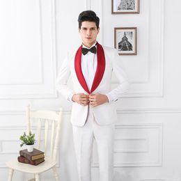 Cheap And Fine One Button Groomsmen Shawl Lapel Groom Tuxedos Men Suits Wedding/Prom/Dinner Best Man Blazer(Jacket+Pants+Tie) A259