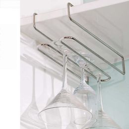 Wine Rack Hanging Wine Glass Holder Stemware Rack Stainless Steel Accessories Glass Cup Holder Racks Shelf KC0005