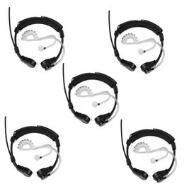 5pces 1 Pin PTT Throat MIC Covert Acoustic Tube Earpiece Headset for YAESU VX-10