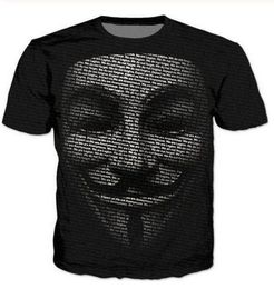 New Fashion Mens/Womans Anonymous T-Shirt Summer Style Funny Unisex 3D Print Casual T Shirt Tops Plus Size AA116