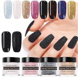 7 piece/lot 10g Dipping Nail System Natural Dry Purple Pink Colourful Shimmer Nail Art Glitter Manicure Design