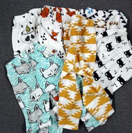 INS Baby Pants Cotton Kids PP Pant Geometric Toddler Leggings Baby Boys Pants Spring Girls Clothing Animal 17 Designs DHW2018