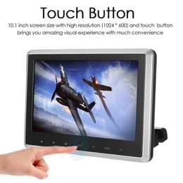 Freeshipping 10.1 Inch TFT Digital LCD Screen Car Headrest DVD Player Touch Button Monitor with HD USB SD Port Remote Control